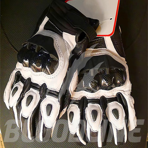 Bloodline Leather Motorbike Gloves Wrist Length Breathable Sporty Style Black White Cycling Spring Autumn - Product Image 6