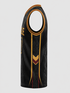 Maillot de basket-ball noir pour homme, débardeur, bretelles réglables, grande taille, 100% polyester, évacuation de l'humidité, coupe athlétique, toutes saisons - Product Image 3