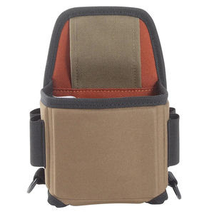 Olive Green Leather Tactical Molle 5-Slot Ammo Pouch with Dual <b>D</b>-Rings and Side Straps for Hunting and Outdoor Use - Product Image 2