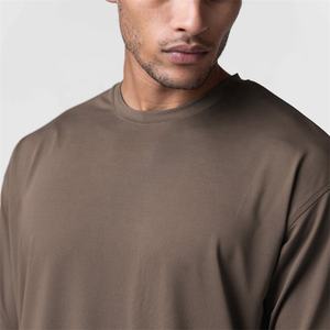 T-shirt unisexe uni en coton respirant grande taille à manches courtes, col rond, style baggy, surdimensionné, blanc à la mode pour hommes - Product Image 5