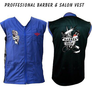 Veste de barbier sans manches de haute qualité professionnelle, couleur personnalisée, 2 poches, fermeture éclair unidirectionnelle, taille personnalisée - Product Image 2