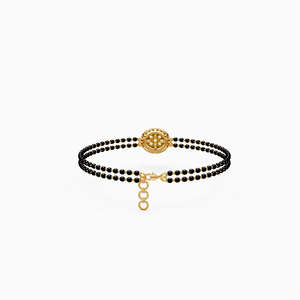 Daily Wear Lab Grown Diamond Circular Motif Mangalsutra Bracelet 0.59 Ct In 9K Yellow White And Rose <b>Gold</b> - Product Image 3