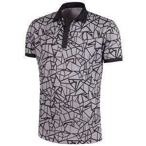 Chemise à manches courtes unie pour homme avec logo sur le devant, style décontracté, coupe classique, respirante, séchage rapide, tissu tricoté 100% polyester - Product Image 1