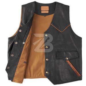 Gilet de moto en cuir PU noir pour homme - Imperméable, réversible, col en V, style streetwear, vêtement d'extérieur pour l'hiver - Product Image 5