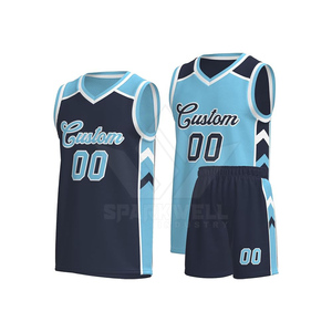 Conjunto de Uniforme de Baloncesto Personalizado, Cuello en V, Sin Mangas, Impresión Sublimada, Color Degradado en la Parte Delantera, Poliéster que Absorbe la Humedad, Unisex para Adultos - Product Image 2