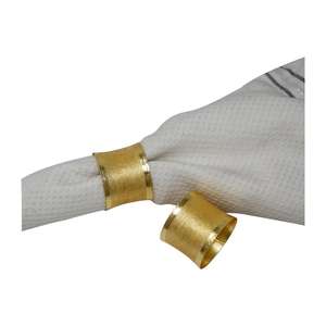 Juego de Anillos para Servilletas de Aluminio Dorado, Modernos y de Lujo, al por Mayor, Decorativos para Bodas, Estilo Semicircular de Metal, 4.5cm - Product Image 1
