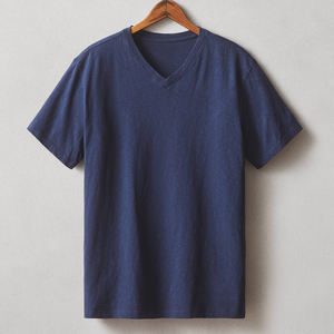 T-shirts pour hommes 100% coton, manches courtes, col en V, t-shirts d'été pour hommes, t-shirts personnalisés avec logo, t-shirts en jersey biologique, t-shirts oversize - Product Image 4