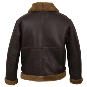 Chaqueta de Aviador Unisex Marrón 100% Algodón con Capucha, Cuello Alto, Forro de Piel de Oveja, Transpirable, con Cierre, Corte Regular, Invierno, Servicio OEM - Product Image 3