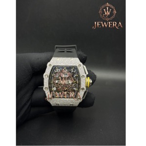 High on Demand Mossinate Luxury Rubber Diamond <b>Watch</b> Premium Timepiece with Genuine Diamonds <b>for</b> Men and Women - Product Image 1