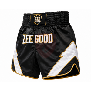 Shorts de boxe Muay Thai personnalisés, shorts d'entraînement MMA, logo sur le devant, 100% polyester, légers, respirants, séchage rapide, shorts unisexes - Product Image 2