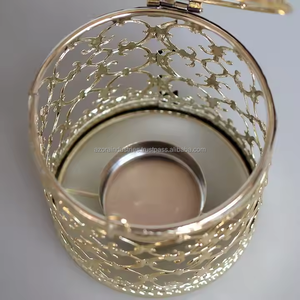 Bougeoirs de pilier en métal bougies de pot de photophore votives noir décoration de la maison Carton de noël - Product Image 3