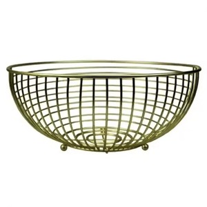 <b>Small</b> Round Iron Wire Modern Food Container Kitchen Storage Metal Mesh Bowl with Customized Capacity for Bread Food Organization - Product Image 2