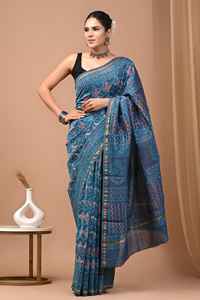 Sari en soie Chanderi de qualité supérieure avec tissage indien traditionnel - Product Image 2