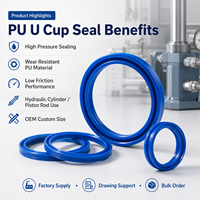 Joint en U en polyuréthane bleu résistant à l'usure haute pression pour tige de piston de vérin hydraulique industriel