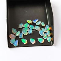 Opale d'Éthiopie blanche naturelle, forme poire 7x5mm, taille facetée, opale Welo multi-feu non chauffée, qualité AAA, vente en gros pour la fabrication de bijoux