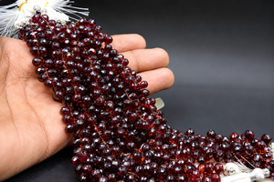 Natural Garnet Faceted Drop Beads 4-5MM, 8 Inch Strand For Jewelry Making - Product Image 2
