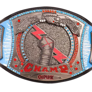 Cinturón de Campeonato WWE de CM Punk, Personalizable, de Alta Calidad, Rojo y Azul, Cinturón Deportivo Personalizado, Ediciones de Colección - Product Image 2