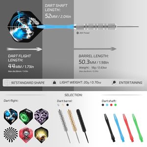 Set di 18 Freccette Professionali in Acciaio per Principianti e Hobbisti con Punta in Metallo, Asta e Alette in Metallo - Product Image 2