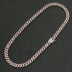 Best Selling Fashion Hip Hop Diamond Chain <b>Necklace</b> with Durable Stainless Steel Base for <b>Long</b> Lasting Everyday Wear - Product Image 1