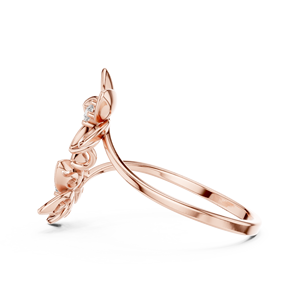 Elegantes pendientes de flor en oro rosa de 14K con diamantes naturales, fabricación de joyería. - Product Image 4