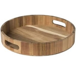Wholesale Custom Modern Walnut Wood Eco-Friendly Dishwasher Safe Food Serving <b>Tray</b> <b>Large</b> Small Sizes Decorative Handles - Product Image 1