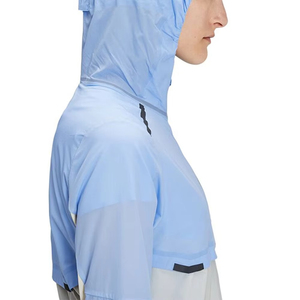 Women's <b>Light</b> Blue Hooded Windbreaker Jacket Full Sleeve Lightweight Stand Collar Detachable Collar Zipper Closure Sporty Style - Product Image 2