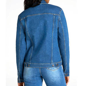Chaqueta Vaquera Azul Extra Grande Personalizada para Mujer, Estilo Casual Urbano, Chaqueta Vaquera con Botones para Uso Diario - Product Image 2