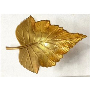 Accesorios de Mesa para el Hogar, Plato para Servir con Forma de Hoja, Bandeja de Metal de Aluminio, Bandeja para Servir con Acabado Dorado, Plato para Servir Dulces - Product Image 3