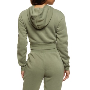 Conjuntos de Top Corto de Felpa Francesa Personalizados al por Mayor, Conjunto de Ropa Deportiva de Manga Larga para Mujer, 2026 - Product Image 2