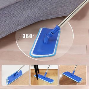 17.5\" Professional <b>Microfiber</b> Floor <b>Mop</b> Stainless Steel Handle 2 Reusable Wet Dust Washable Pads <b>Microfiber</b> Flat <b>Mop</b> for - Product Image 3