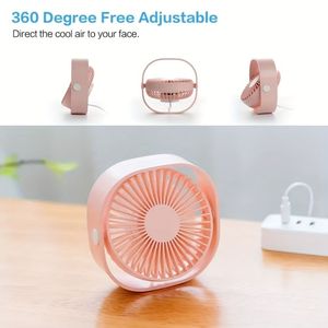 Mini Ventilatore da Tavolo Ricaricabile per Casa, Ufficio, Dormitori - 3 Velocità, Alimentazione USB, Spina AU, Silenzioso - Product Image 2