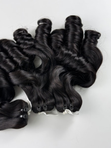 ผมมนุษย์แบบพรีเมียม ลอนเด้งเป็นธรรมชาติ แบบ Double Drawn ผมเวียดนามแท้ ขายส่ง - Product Image 2