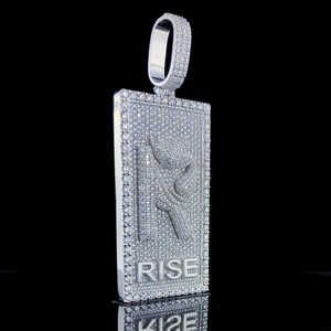 ตัวอักษร "ลุกขึ้น" mossanite จี้เพชรโมอิส925แท้สีเงินแท้สั่งทำ - Product Image 5