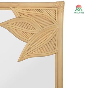 Rectangular Rattan Cuba Decorative Wall <b>Mirror</b>, Natural Brown.The rattan <b>frame</b> is designed to complement various décor styles - Product Image 3