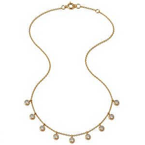 Collier de mariage en diamant rond naturel cultivé en laboratoire, collier ras du cou en or massif 14K 18K, collier minimaliste délicat avec pendentif diamant - Product Image 2