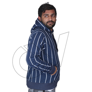 Sweat-shirt à capuche bleu marine uni pour homme 2026, coupe classique, en molleton tricoté polyester/coton, avec poche avant, hiver, écologique, séchage rapide - Product Image 2