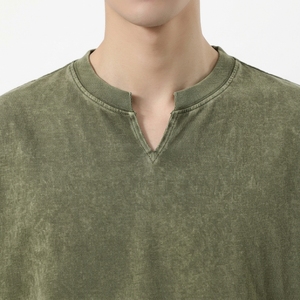 เสื้อยืดคอกว้างแขนสั้นทรงโอเวอร์ไซส์สำหรับผู้ชาย ผ้าคอตตอนหนานุ่ม สไตล์วินเทจ สตรีทแวร์ พิมพ์ลายซิลค์สกรีนแบบวอชด์ ทันสมัย - Product Image 6