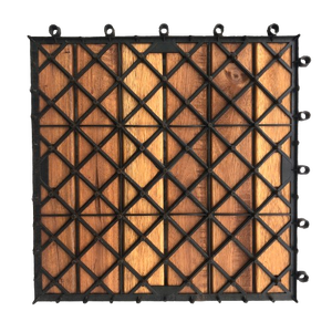 T6A2 Carreaux de terrasse en bois d'acacia modernes et durables à 6 lattes 300x300x24mm d'épaisseur antidérapante pour les espaces extérieurs Vente en gros - Product Image 6