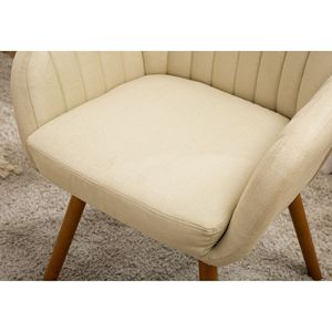 Fauteuil d'appoint contemporain Tuchico en tissu beige pour salon - Product Image 6
