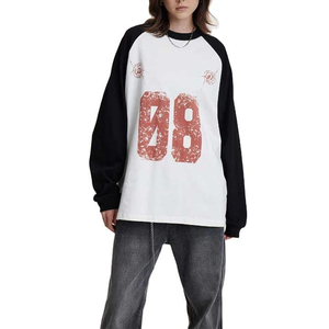 T-shirt à manches longues pour femme, coupe ample, 100% coton, imprimé, double couche de polaire respirante, hiver - Product Image 3