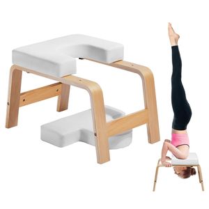 Silla de Inversión para Yoga con Marco de Madera y Almohadilla de PU, Capacidad de 300 Libras, Soporte para Gimnasio Familiar, Accesorios de Yoga, Herramientas de Apoyo - Product Image 1