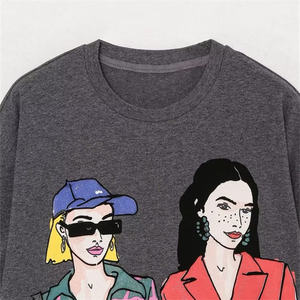 Proveedor de Camisetas Casuales Estampadas para Mujer OEM, Tela de Algodón Suave y Transpirable de Alta Calidad, Corte Holgado para Marca Privada - Product Image 6