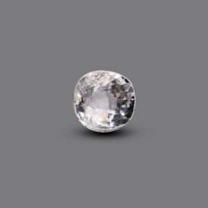 Loose 4.55 Carat White Zircon Gemstone 12mm Rough Shape Lab Created for Fine Jewelry - Product Image 1