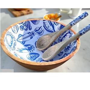 Tazón de Madera con Diseño Esmaltado, Vajilla para Restaurantes y Servicios de Catering, Accesorios para el Hogar, Tazón para Servir Ensaladas - Product Image 3