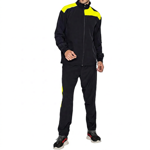 Survêtement sportif pour homme, noir et bleu, avec fermeture éclair intégrale, poches latérales, idéal pour l'automne - Product Image 5