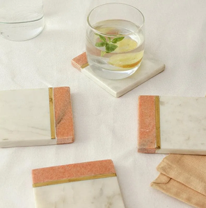 Modern <b>Marble</b> <b>Coaster</b> Table Pad At Affordable Price Square Pink White Stone Pad Non Slip Table Mat <b>Coaster</b> - Product Image 1