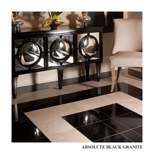 High Quality Indian Absolute Black Granite Slabs Natural <b>Stone</b> for Interior and Exterior Applications - Product Image 6