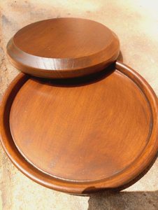 Round Solid Acacia Wood Storage <b>Tray</b> for Home Kitchen Living Room <b>Spice</b> Food Container serving plate - Product Image 3