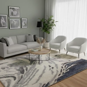 Vente en gros de tapis moderne abstrait tapis indo-népalais en laine nouée à la main tapis moderne à motif effaçable - Product Image 1