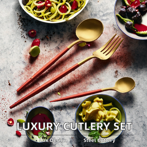 Juego de Cubiertos de Acero Inoxidable de Alta Calidad, Acabado Espejo, Mangos de Plástico, Aptos para Lavavajillas, para Fiestas y Uso en la Cocina - Product Image 4